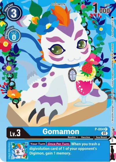 Gomamon Tamers Card Set 2 Floral Fun P-004 P Digimon Promotion Cards Digimon card