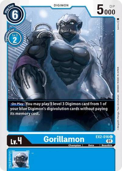 Gorillamon EX2-016 C Digital Hazard Digimon card