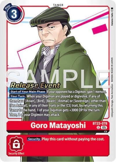 Goro Matayoshi BT23-078 U Hackers' Slumber Release Event Cards Digimon card