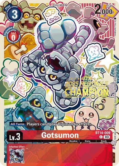 Gotsumon 2025 Regionals Champion BT14-009 C Blast Ace Digimon card