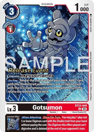 Gotsumon BT23-048 U Hackers' Slumber Release Event Cards Digimon card