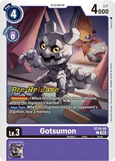 Gotsumon ST16-05 C Starter Deck 16: Wolf of Friendship Pre-Release Cards Digimon card