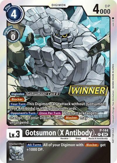 Gotsumon X Antibody Store Tournament 2024 Jul Sep Winner Pack P-144 P Digimon Promotion Cards Digimon card
