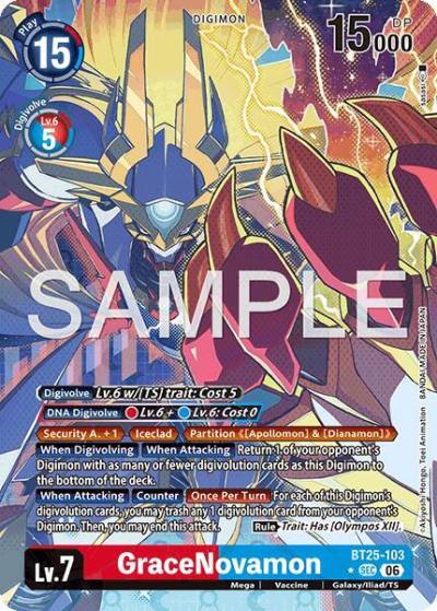 GraceNovamon Alternate Art BT25-103 SEC Dual Revolution Digimon card