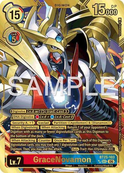 GraceNovamon Rare Pull BT25-103 SEC Dual Revolution Digimon card