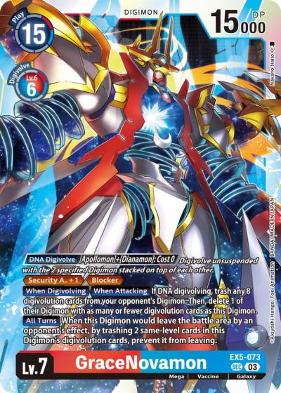 GraceNovamon Textured EX5-073 SEC Animal Colosseum Digimon card
