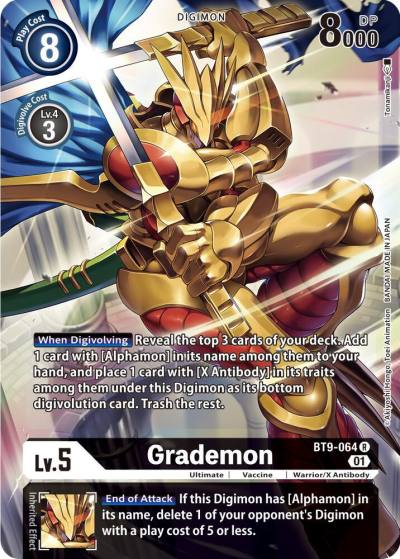 Grademon Alternate Art BT9-064 R X Record Digimon card