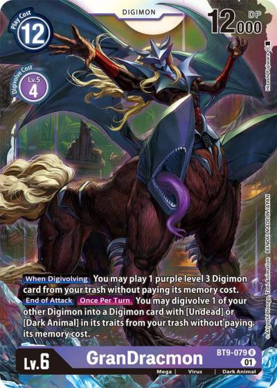 GranDracmon BT9-079 R X Record Digimon card