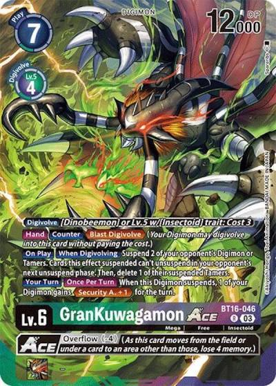 GranKuwagamon ACE Alternate Art BT16-046 R Special Limited Set Digimon card