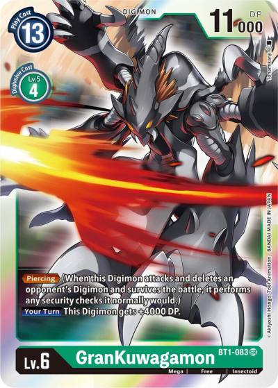 GranKuwagamon BT1-083 SR Release Special Booster 1.5 Digimon card