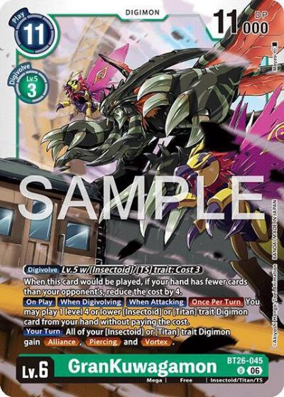 GranKuwagamon BT26-045 U Timeless Bonds Digimon card