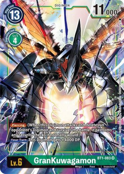 GranKuwagamon Dash Pack Ver 15 BT1-083 SR Release Special Booster 1.5 Digimon card