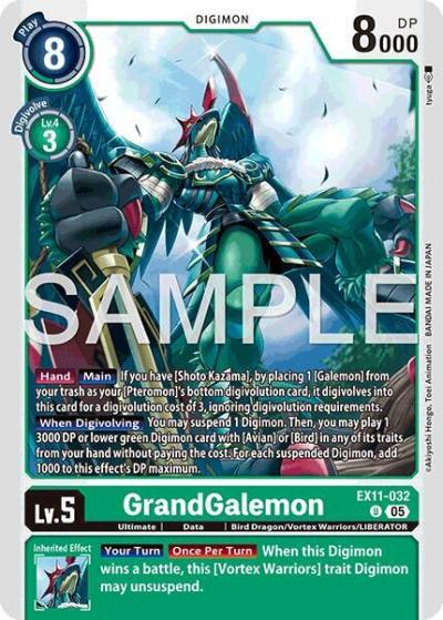 GrandGalemon EX11-032 U Dawn of Liberator Digimon card