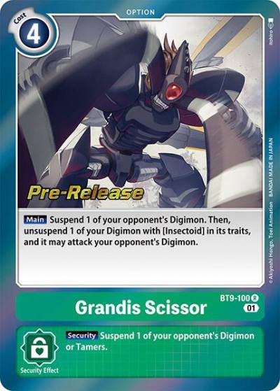 Grandis Scissor BT9-100 R X Record Pre-Release Cards Digimon card