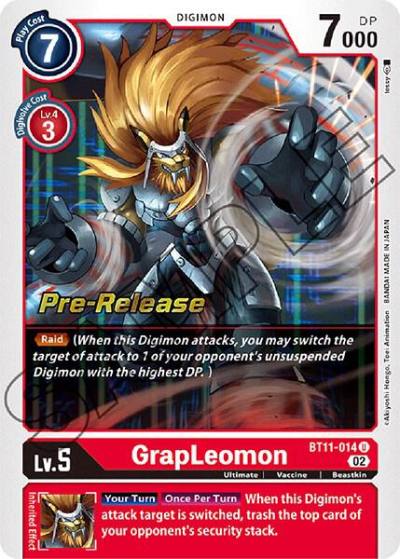 GrapLeomon BT11-014 U Dimensional Phase Pre-Release Cards Digimon card