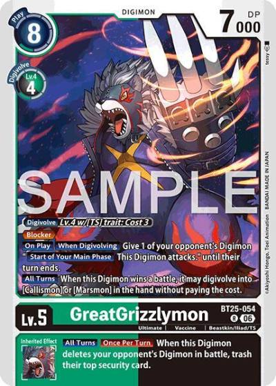 GreatGrizzlymon BT25-054 R Dual Revolution Digimon card
