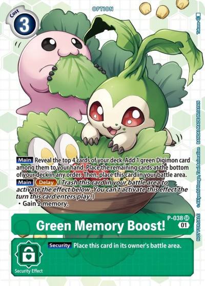 Green Memory Boost Next Adventure Box Promotion Pack P-038 SR Digimon Promotion Cards Digimon card