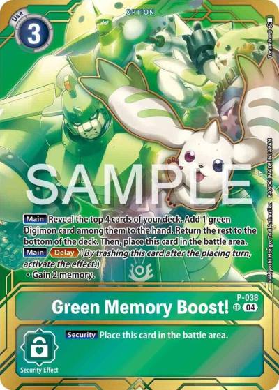 Green Memory Boost Premium Card Collection Memory Boost Set P-038 P Digimon Promotion Cards Digimon card