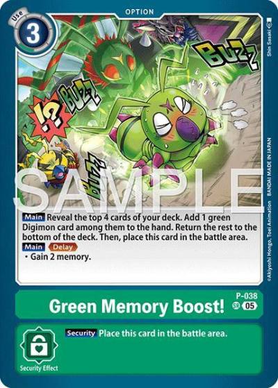 Green Memory Boost! Reprint P-038 SR Advanced Booster Digimon Generation Digimon card