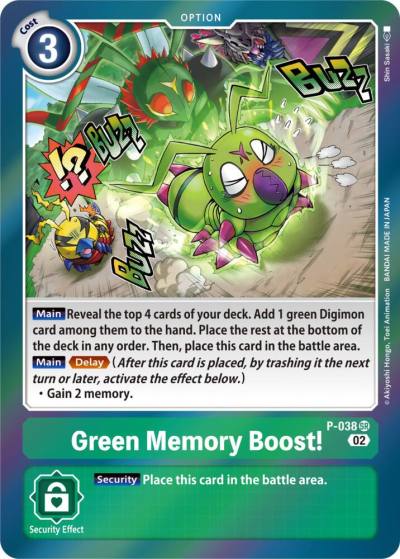 Green Memory Boost Resurgence Booster Reprint P-038 SR Resurgence Booster Digimon card