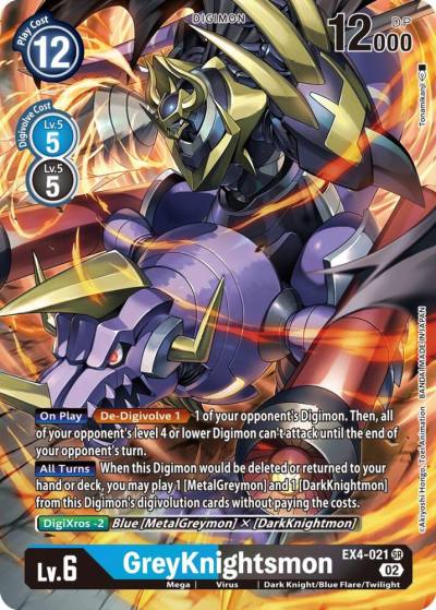 GreyKnightsmon Alternate Art EX4-021 SR Alternative Being Booster Digimon card