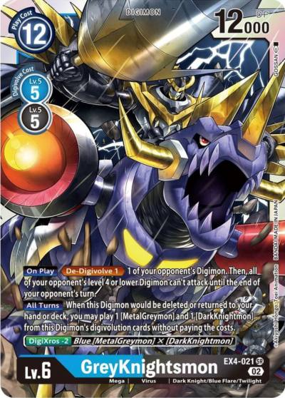 GreyKnightsmon EX4-021 SR Alternative Being Booster Digimon card