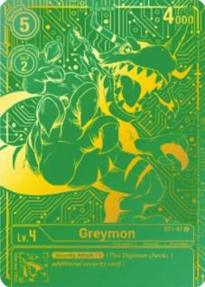 Greymon 2021 Championship Finals Top 16 ST1-07 U Starter Deck 01: Gaia Red Digimon card