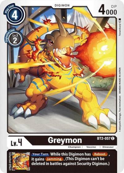 Greymon BT2-057 C Release Special Booster 1.0 Digimon card