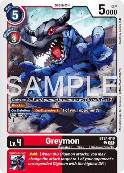 Greymon BT24-010 C Time Stranger Digimon card