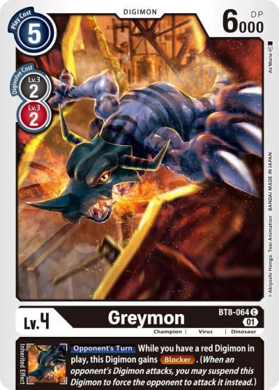 Greymon BT8-064 C New Awakening Digimon card