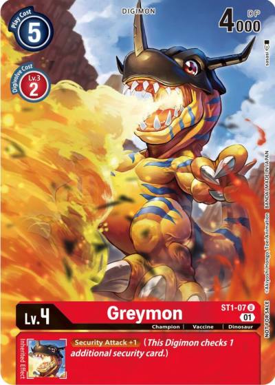 Greymon Dimensional Phase Pre Release ST1-07 U Starter Deck 01: Gaia Red Digimon card