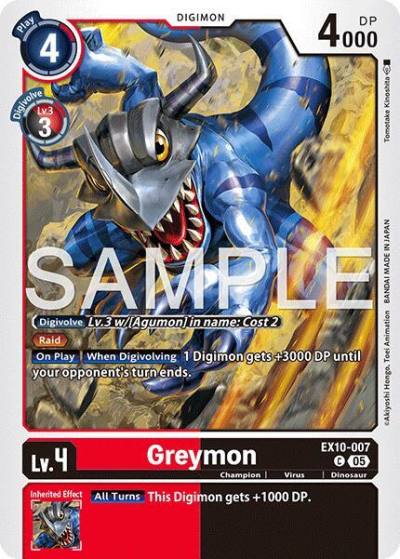 Greymon EX10-007 C Sinister Order Digimon card