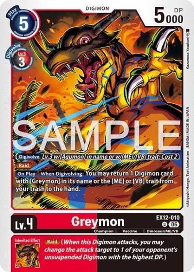 Greymon EX12-010 U Digital World Shambala Digimon card