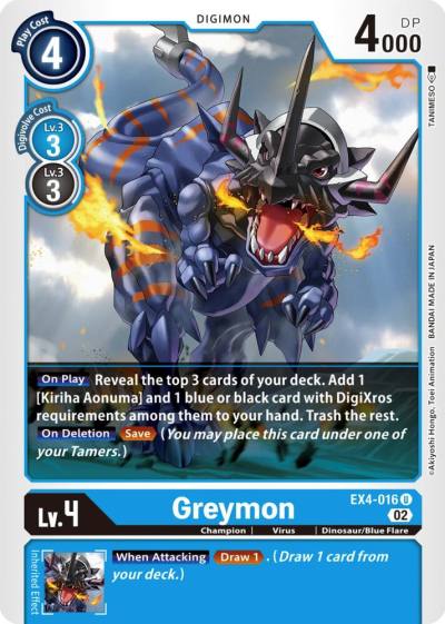 Greymon EX4-016 U Alternative Being Booster Digimon card