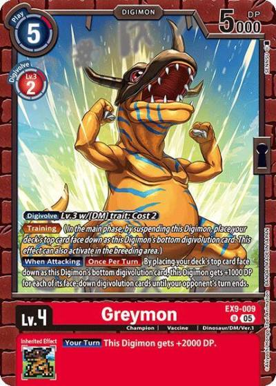 Greymon EX9-009 U Versus Monsters Digimon card