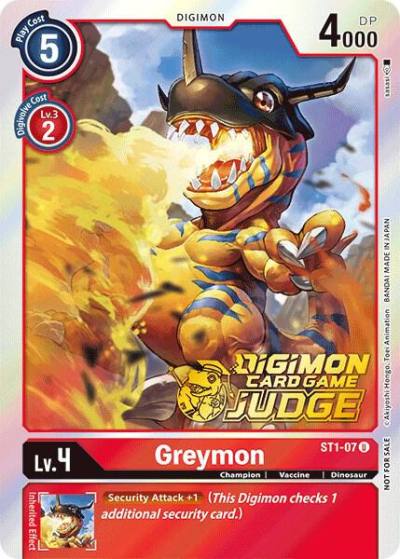 Greymon Judge Pack 1 ST1-07 U Starter Deck 01: Gaia Red Digimon card