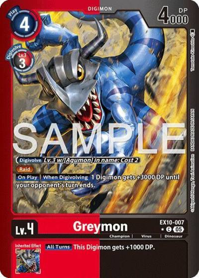 Greymon Limited Foil EX10-007 C Sinister Order Digimon card