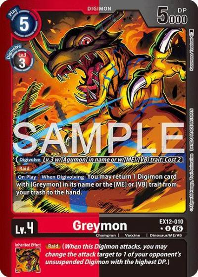 Greymon Limited Foil EX12-010 U Digital World Shambala Digimon card