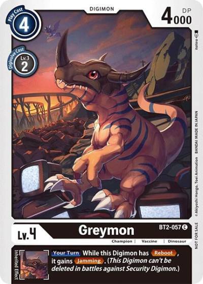 Greymon Official Tournament Pack Vol3 BT2-057 C Release Special Booster 1.0 Digimon card
