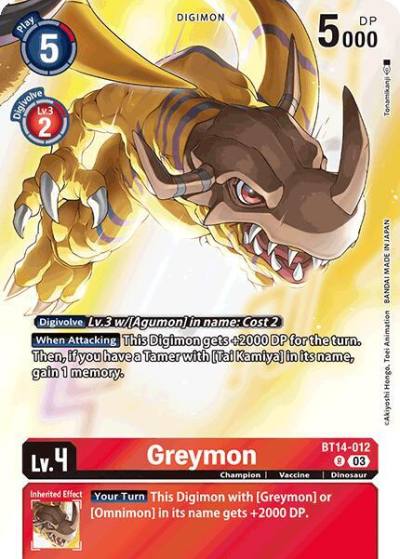 Greymon Omnimon Binder Set BT14-012 R Blast Ace Digimon card
