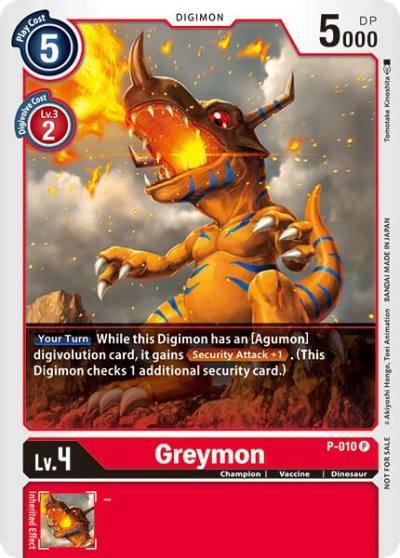 Greymon P-010 P Digimon Promotion Cards Digimon card