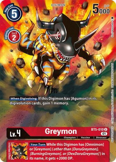 Greymon Premier TO Event June 2021 BT5-010 U Battle of Omni Digimon card
