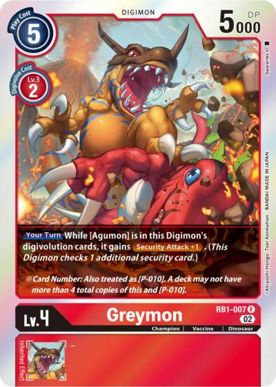 Greymon RB1-007 R Resurgence Booster Digimon card