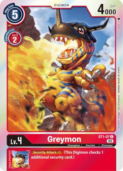 Greymon Resurgence Booster Reprint ST1-07 U Resurgence Booster Digimon card