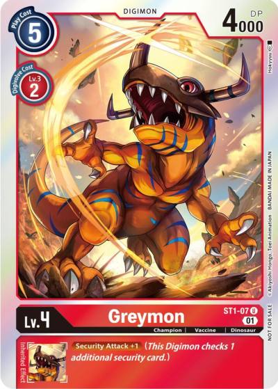 Greymon ST 11 Special Entry Pack ST1-07 U Starter Deck 01: Gaia Red Digimon card
