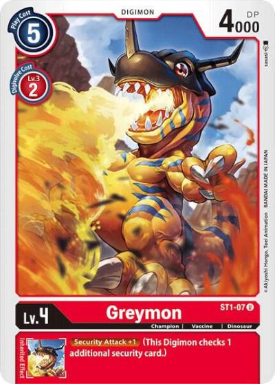 Greymon ST1-07 U Starter Deck 01: Gaia Red Digimon card