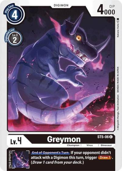 Greymon ST5-06 C Starter Deck 05: Machine Black Digimon card
