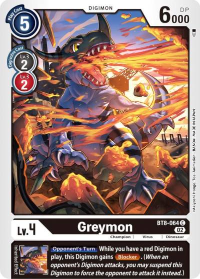 Greymon Winner Pack Dimensional Phase BT8-064 C New Awakening Digimon card