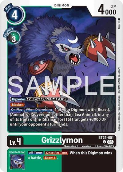 Grizzlymon BT25-051 C Dual Revolution Digimon card