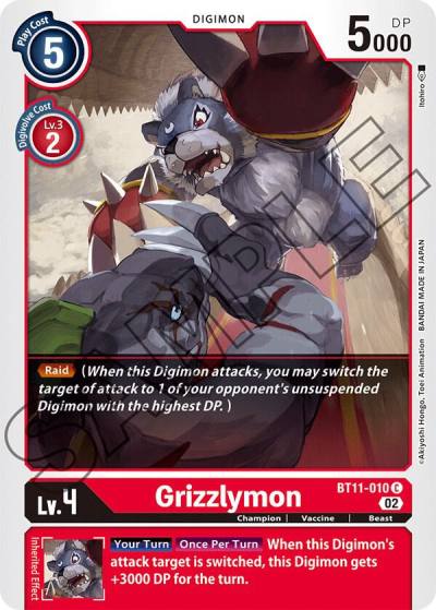 Grizzlymon Foil BT11-010 C Dimensional Phase Digimon card